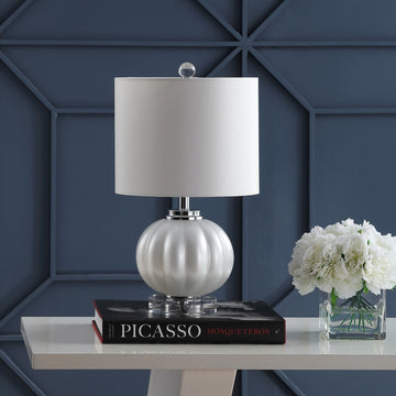 Pearl 17.5" Glass/Crystal LED Table Lamp - JONATHAN Y
